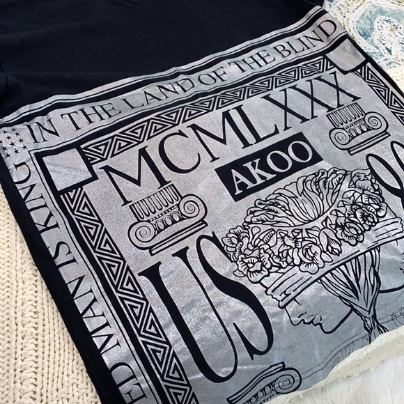 Akoo black & silver graphic T-shirt size 3XL RARE!! - Picture 8 of 11